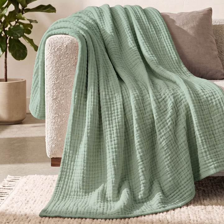 Cotton Muslin Blanket | Breathable Six-Layer Gauze Throw