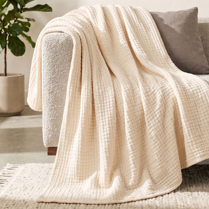 Cotton Muslin Blanket | Breathable Six-Layer Gauze Throw