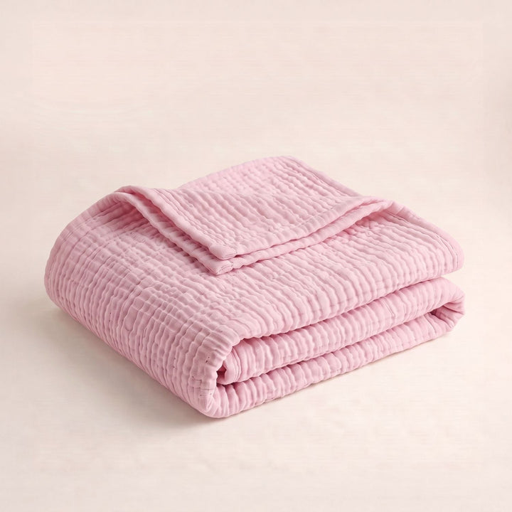Cotton Muslin Blanket in Pink