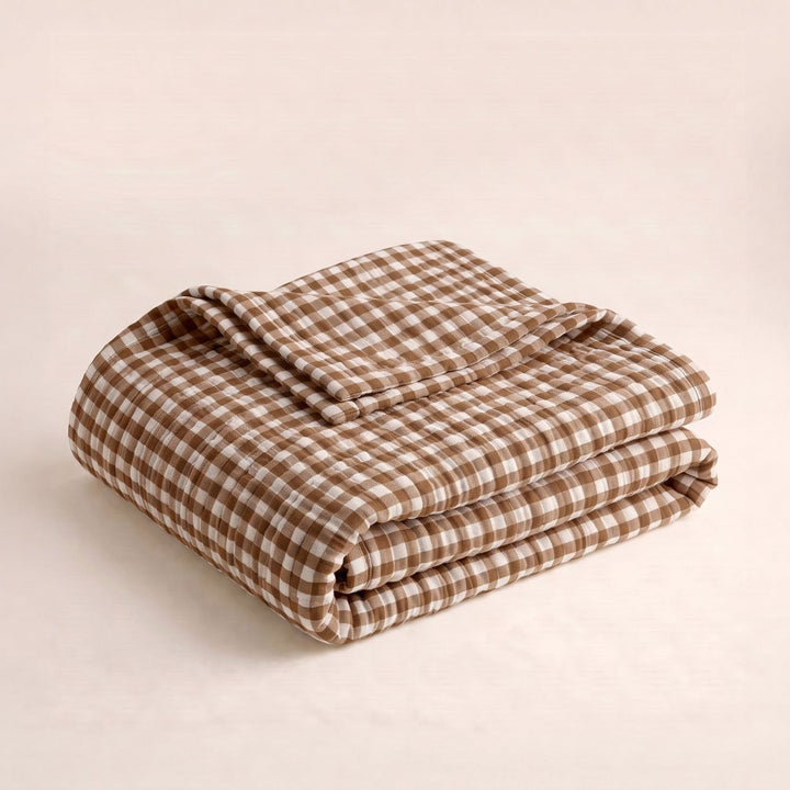 Cotton Muslin Blanket in Gingham