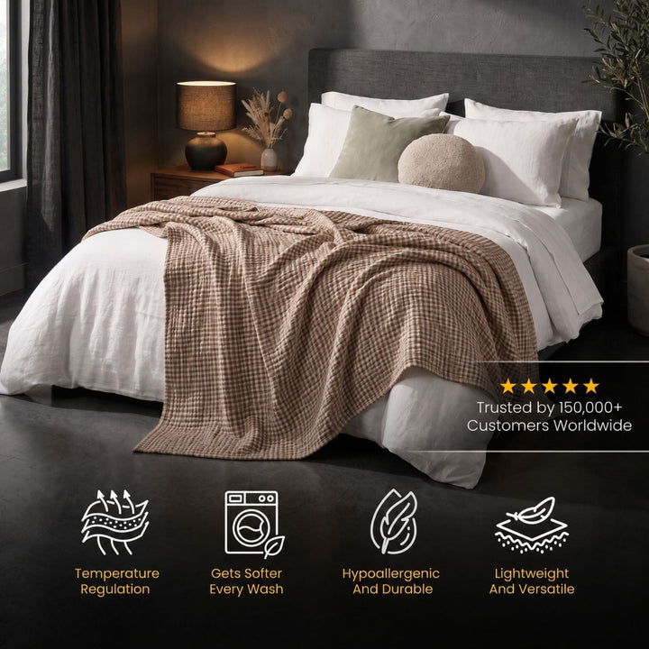 Cotton Muslin Blanket | Breathable Six-Layer Gauze Throw
