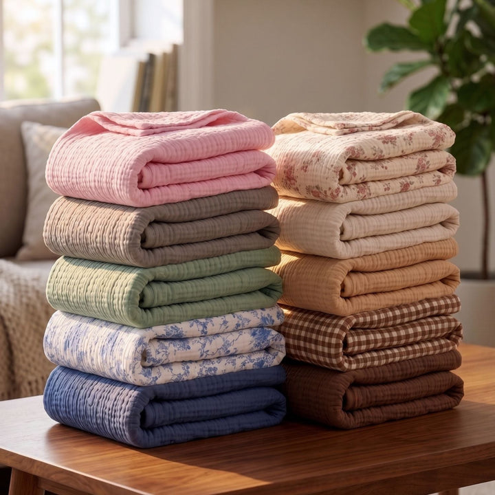 Cotton Muslin Blanket | Breathable Six-Layer Gauze Throw