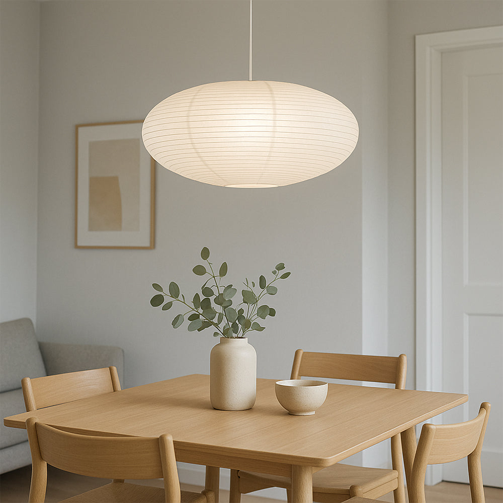 Cotton Paper Pendant Light | Japanese Wabi-Sabi Dining Pendant