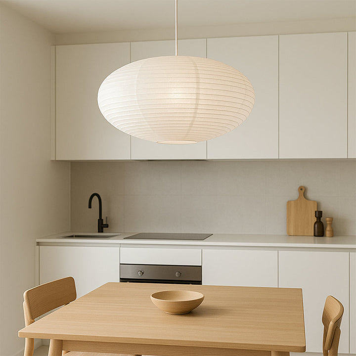 Cotton Paper Pendant Light | Japanese Wabi-Sabi Dining Pendant