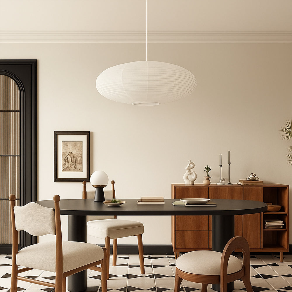 Cotton Paper Pendant Light | Japanese Wabi-Sabi Dining Pendant