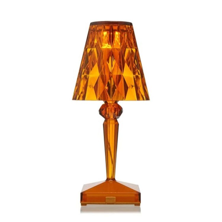 Crystal-Effect Table Lamp in Amber Orange