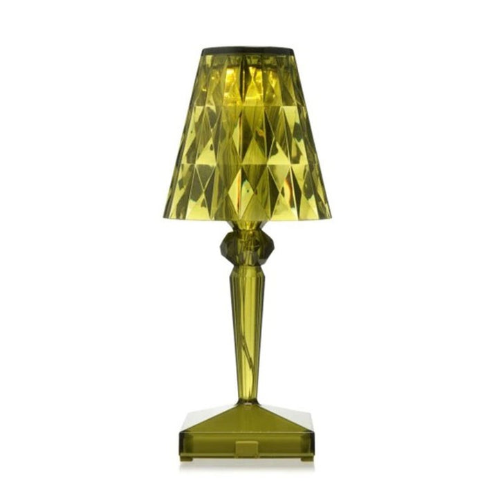 Crystal-Effect Table Lamp in Plum Green