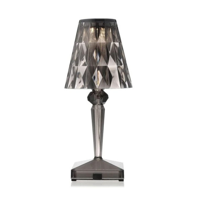 Crystal-Effect Table Lamp in Smoke Grey