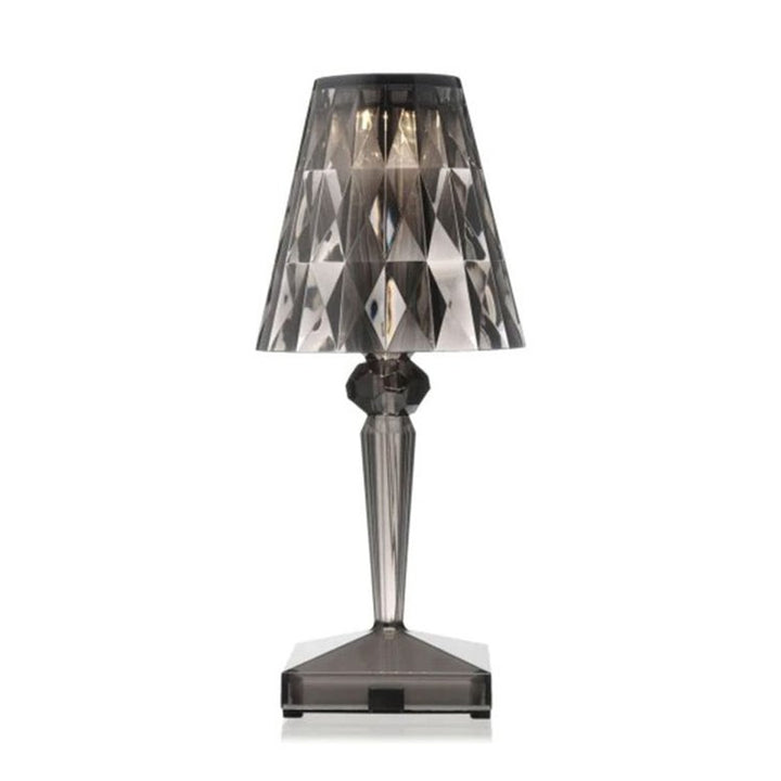 Crystal-Effect Table Lamp in Smoke Grey