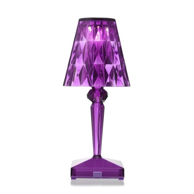 Crystal-Effect Table Lamp | Cordless Faceted Prism Glow Lamp