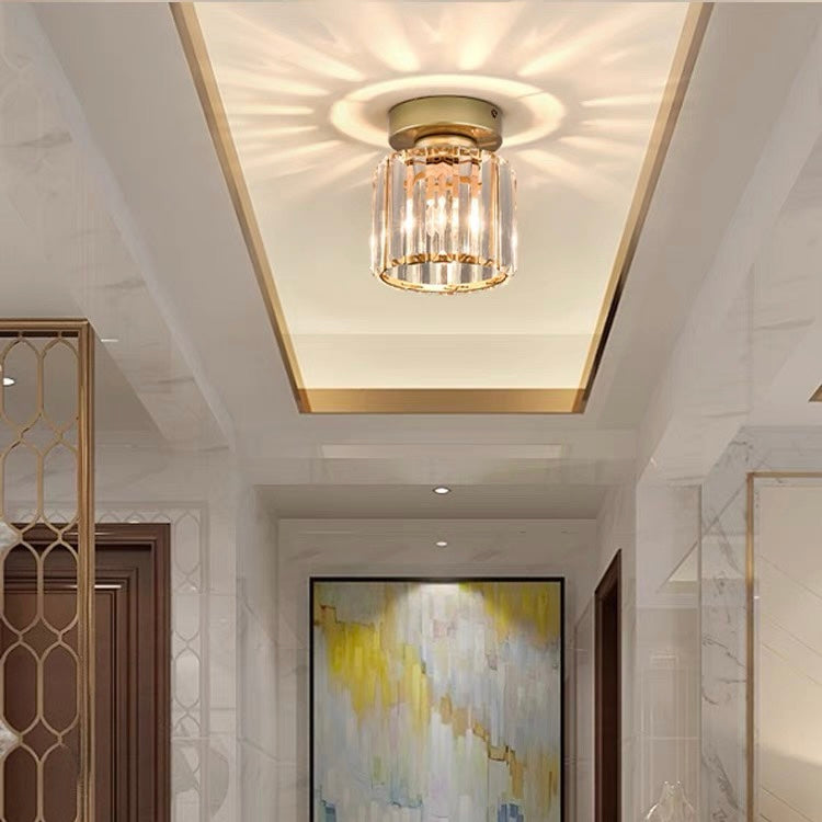 Crystal Flush Ceiling Light in Gold