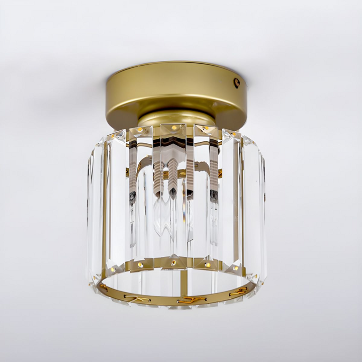 Crystal Flush Ceiling Light | Modern Square or Round Hallway Light