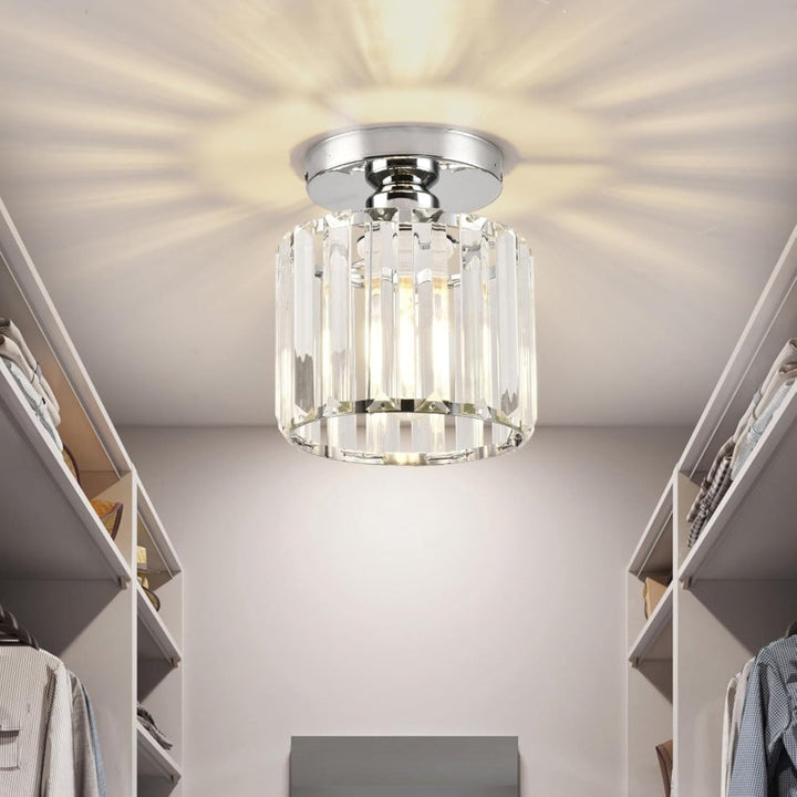 Crystal Flush Ceiling Light in Silver