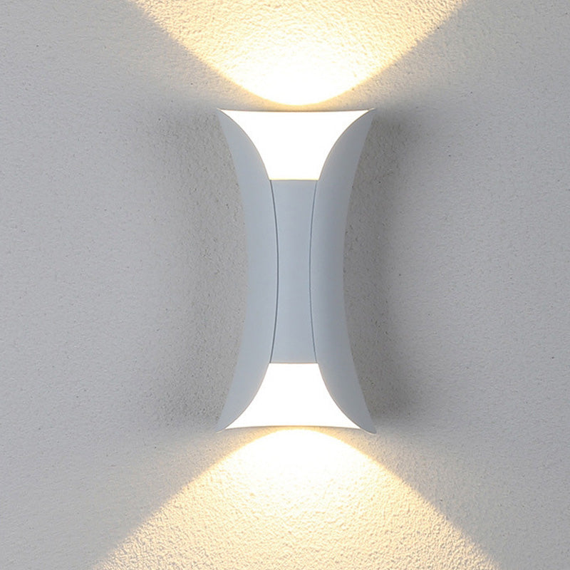 Curved Up Down Outdoor Wall Light | Modern IP65 LED Garden Wall Light
