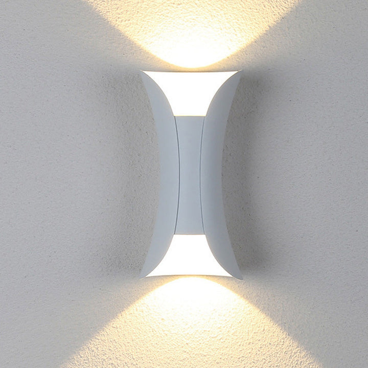 Curved Up Down Outdoor Wall Light | Modern IP65 LED Garden Wall Light
