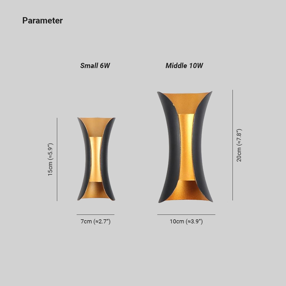 Curved Up Down Outdoor Wall Light | Modern IP65 LED Garden Wall Light
