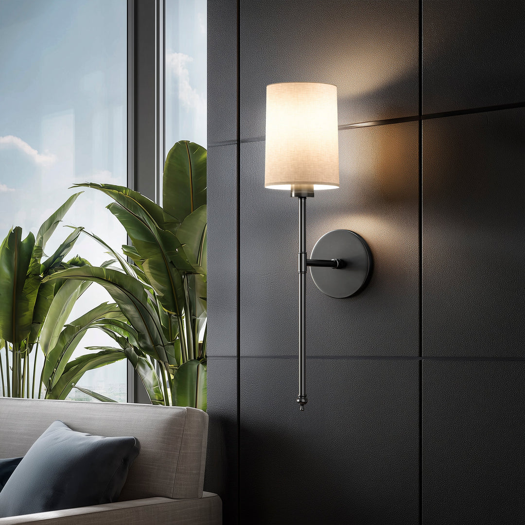 Cylinder Shade Wall Sconce | Slim Wireless Stick-On Wall Lights