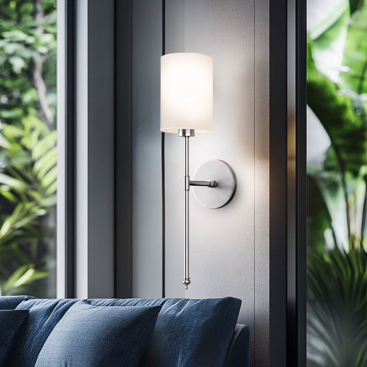 Cylinder Shade Wall Sconce | Slim Wireless Stick-On Wall Lights