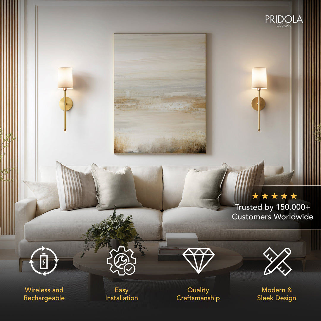Cylinder Shade Wall Sconce | Slim Wireless Stick-On Wall Lights
