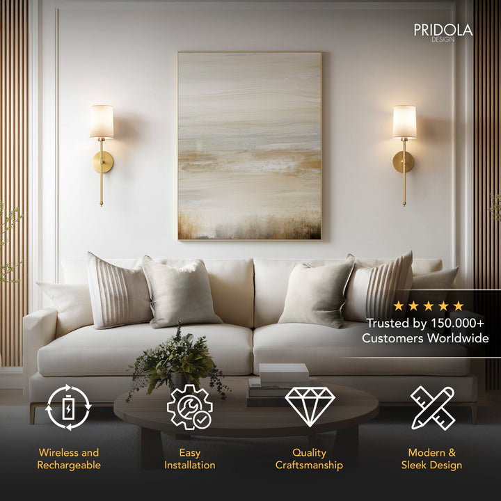 Cylinder Shade Wall Sconce | Slim Wireless Stick-On Wall Lights