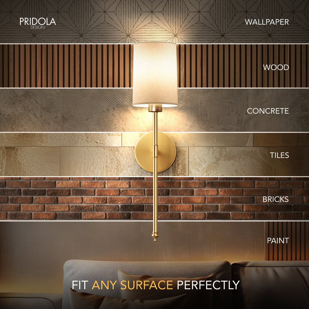 Cylinder Shade Wall Sconce | Slim Wireless Stick-On Wall Lights