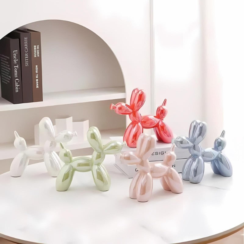 Decorative Ceramic Balloon Dog Figurine - Abstract Animal Shape