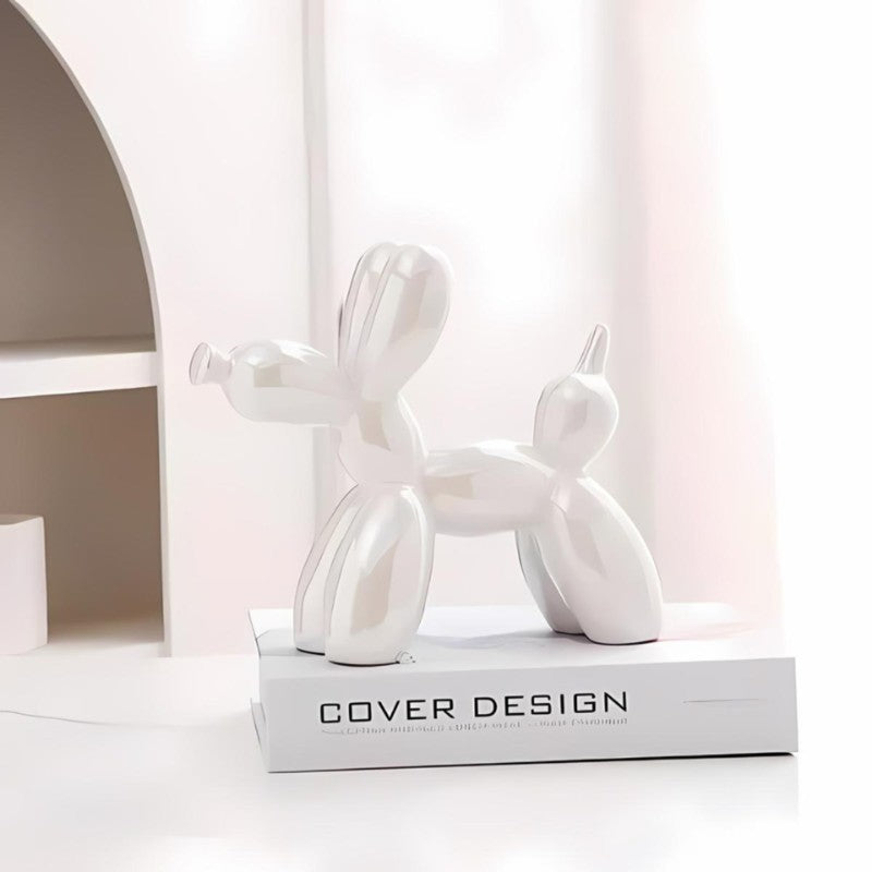 Decorative Ceramic Balloon Dog Figurine - Abstract Animal Shape