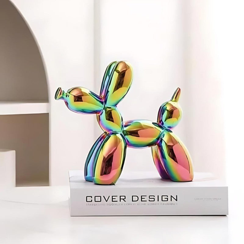 Decorative Ceramic Balloon Dog Figurine - Abstract Animal Shape