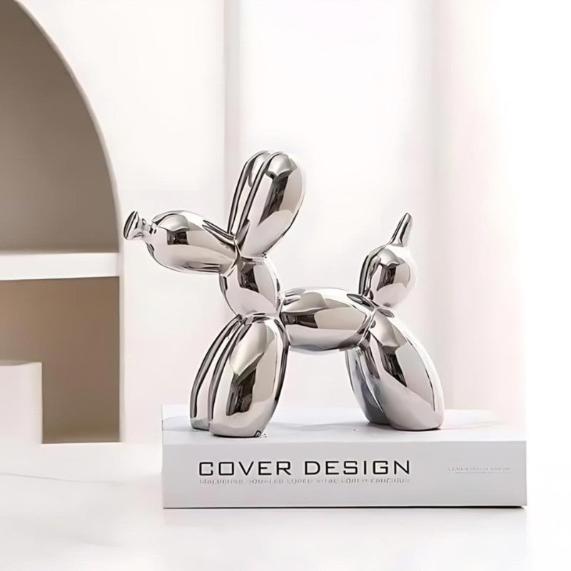 Decorative Ceramic Balloon Dog Figurine - Abstract Animal Shape