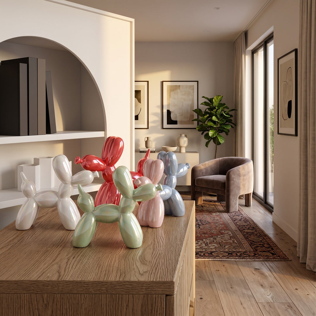 Decorative Ceramic Balloon Dog Figurine - Abstract Animal Shape