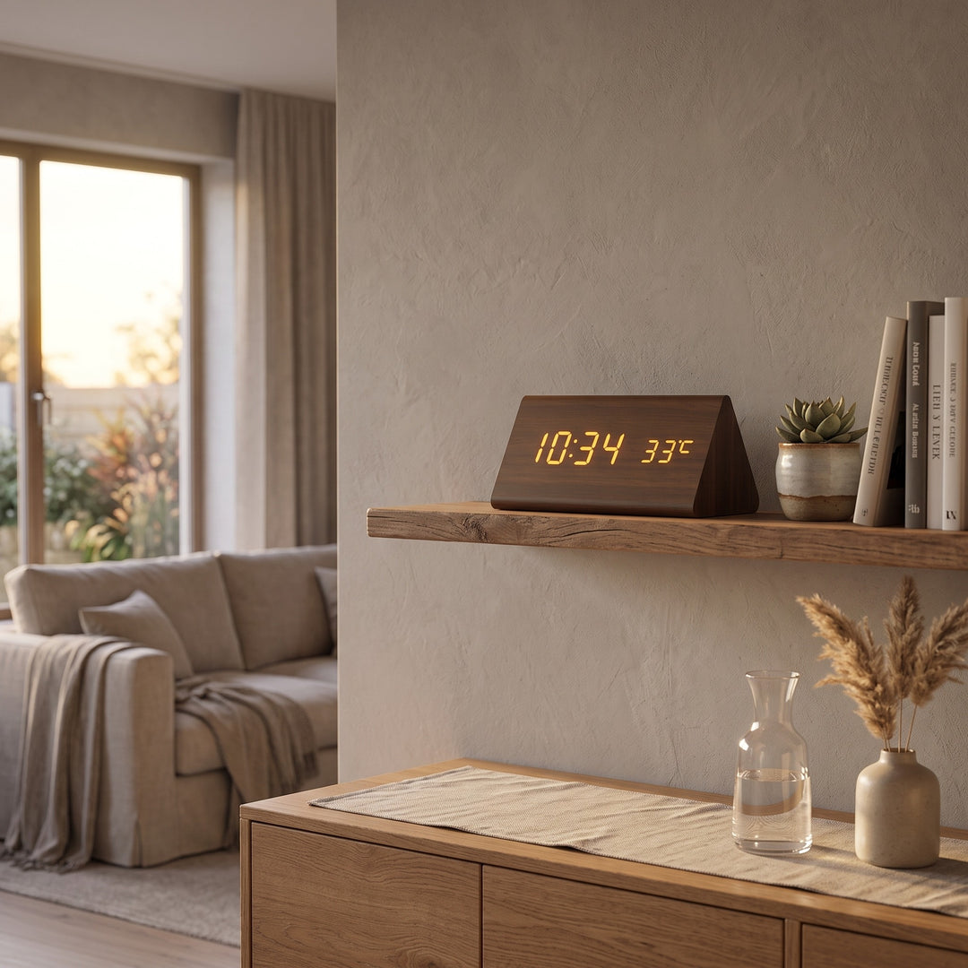 Digital Alarm Clock - Block Clock with Digital Display