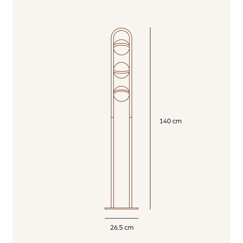 Dimmable LED Floor Lamp - Three Glass Spheres