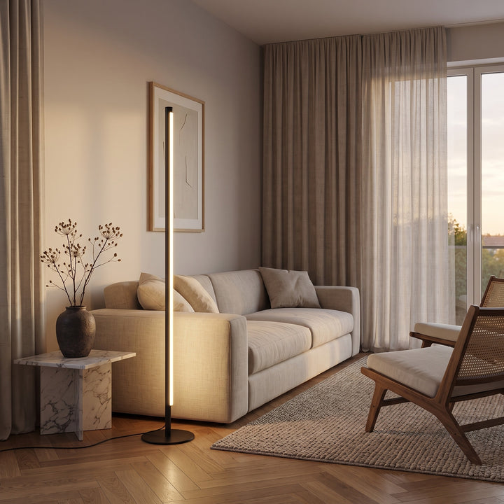 Dimmable LED Floor Lamp with Round Base