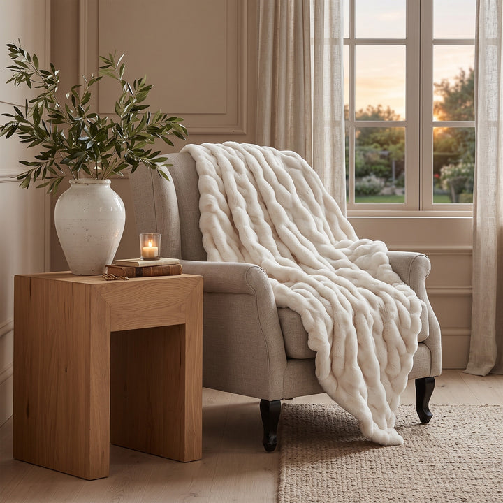 Faux Fur Wave Throw