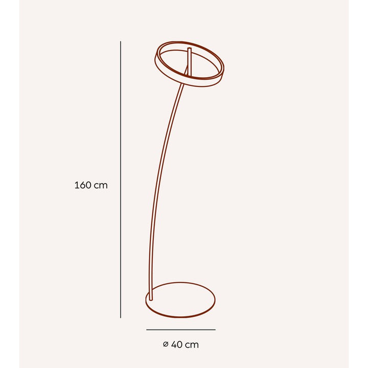 Floor Lamp - Circular LED Light Ring with Dimmable Functionality