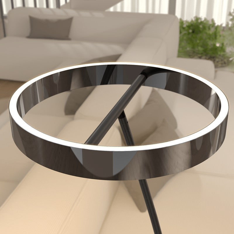 Floor Lamp - Circular LED Light Ring with Dimmable Functionality