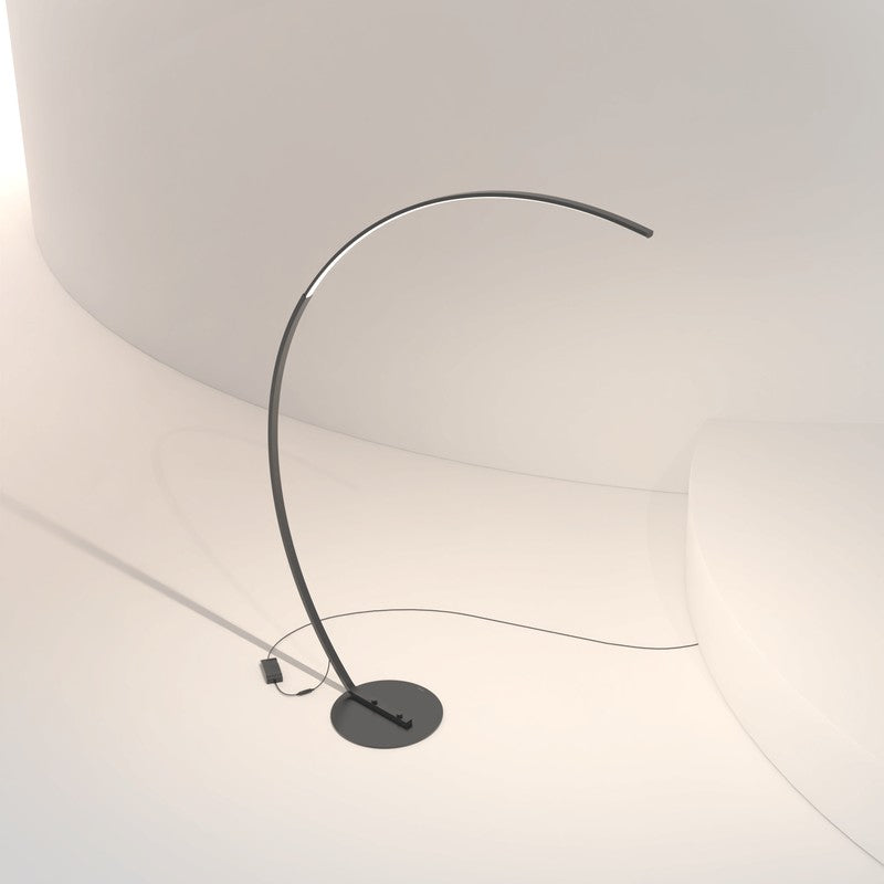 Floor Lamp with Arc - Integrated LED and Dimmer Foot Switch