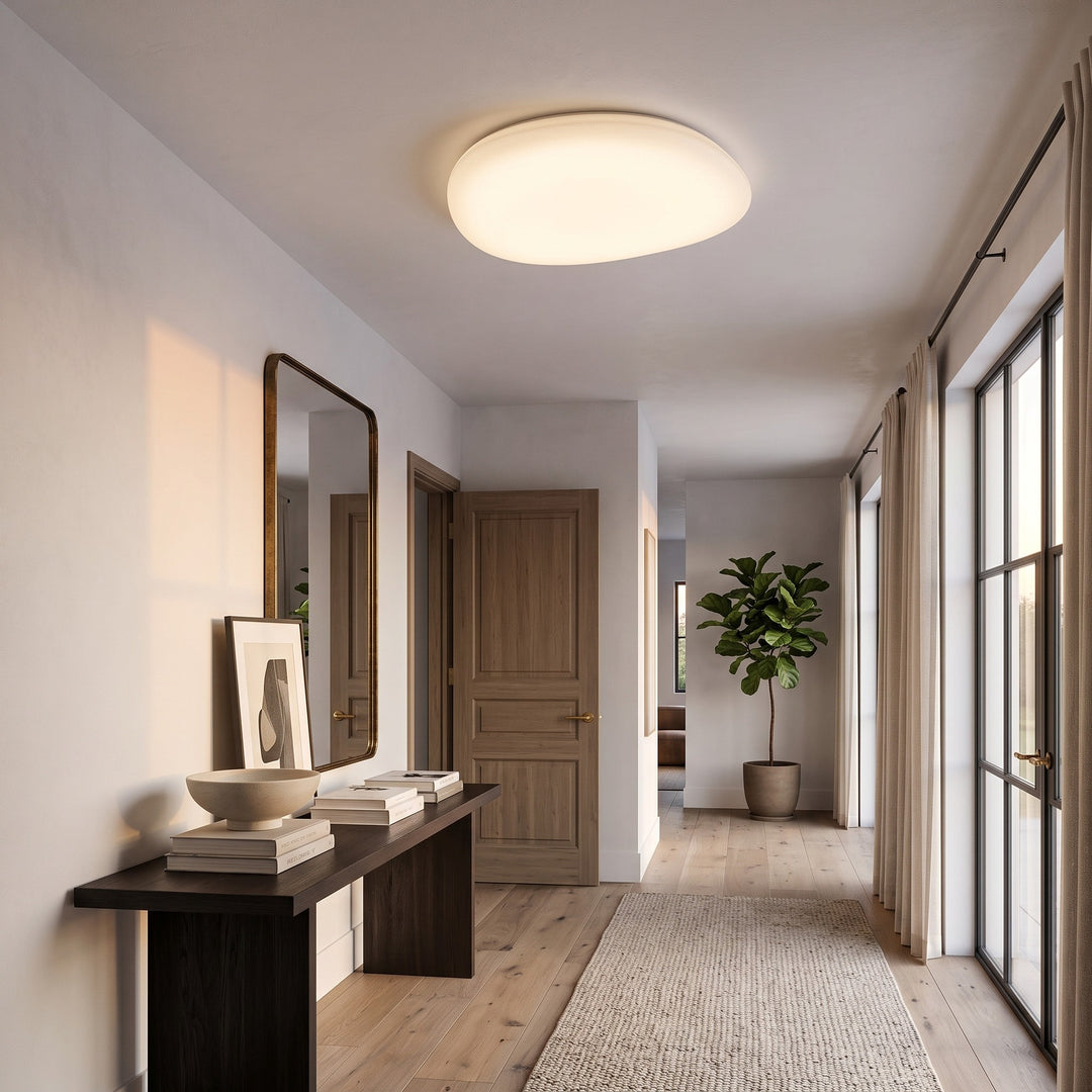 Flush Mount Ceiling Lamp Pebble Shaped Diffuser Shade
