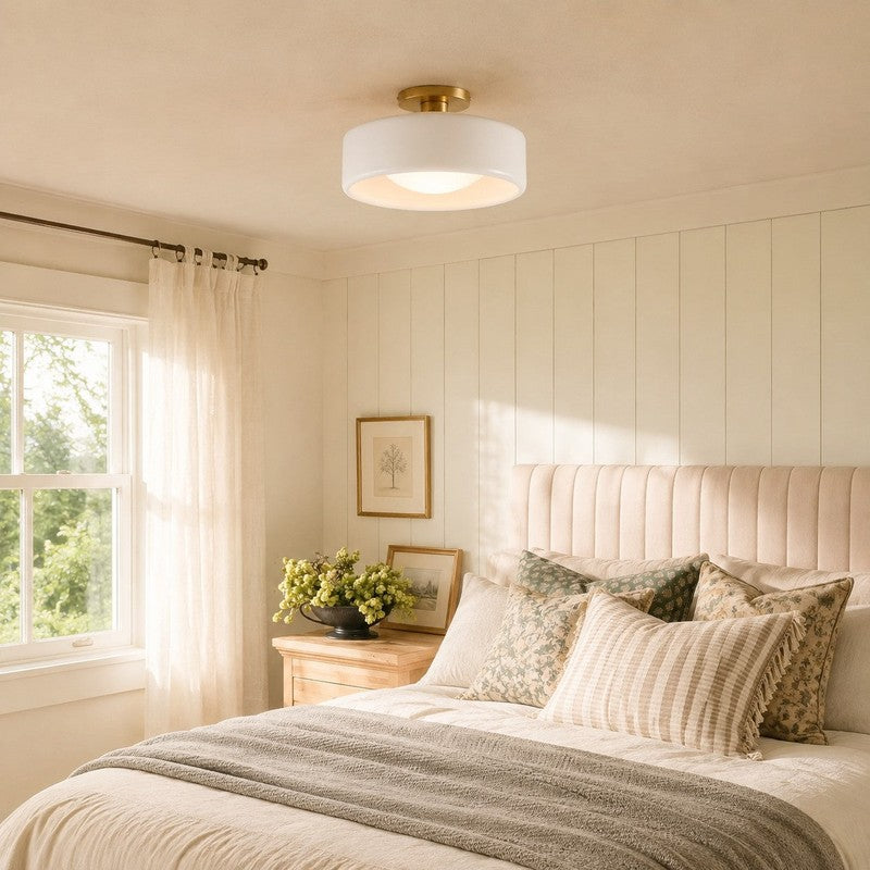 Flush Mount Ceiling Light - Modern Drum Shade