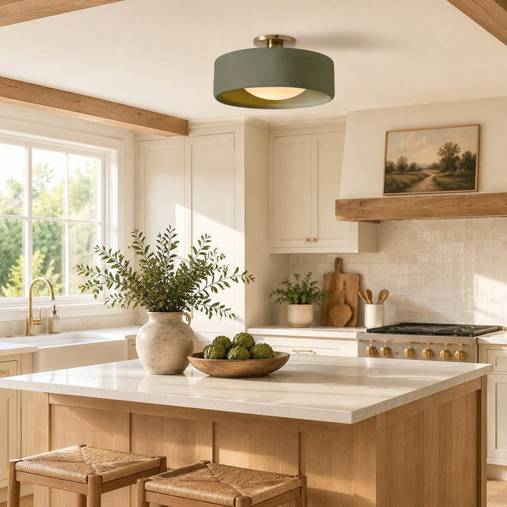 Flush Mount Ceiling Light - Modern Drum Shade