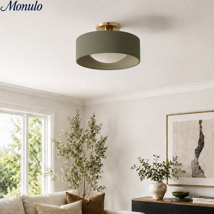 Flush Mount Ceiling Light - Modern Drum Shade
