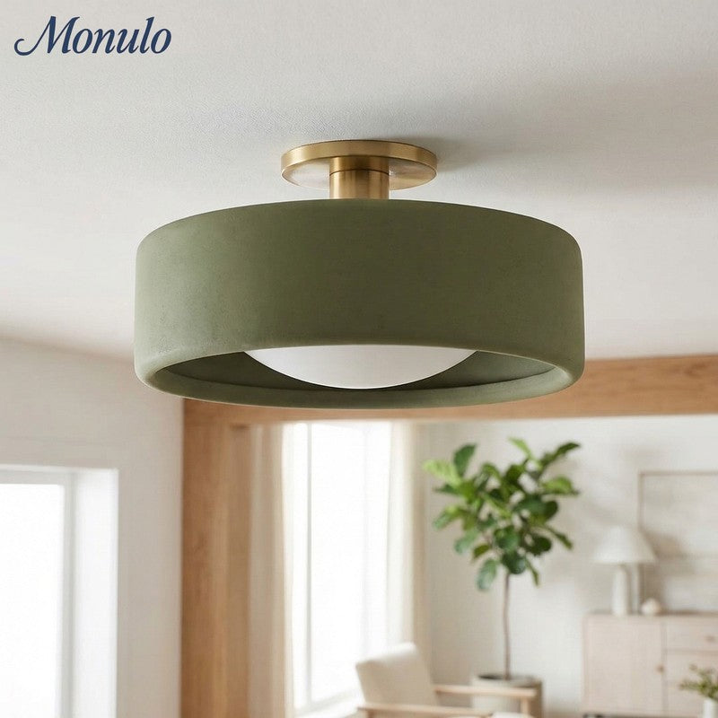 Flush Mount Ceiling Light - Modern Drum Shade