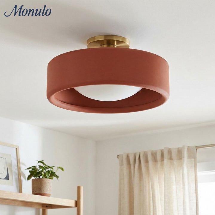 Flush Mount Ceiling Light - Modern Drum Shade