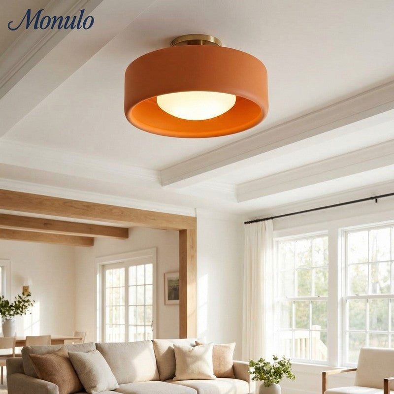 Flush Mount Ceiling Light - Modern Drum Shade