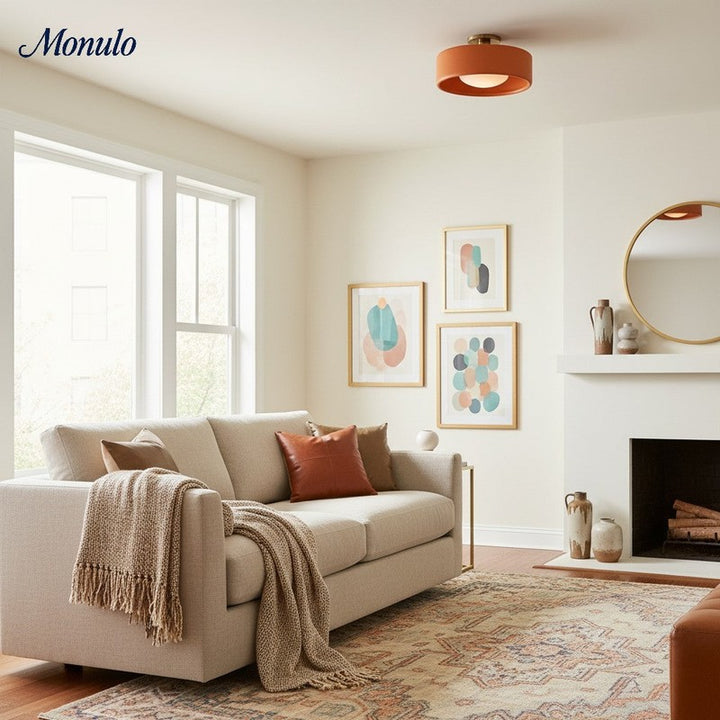 Flush Mount Ceiling Light - Modern Drum Shade