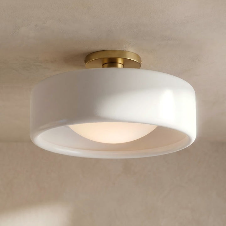 Flush Mount Ceiling Light - Modern Drum Shade
