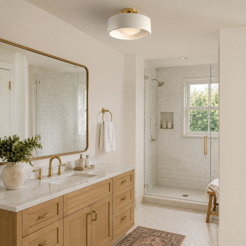 Flush Mount Ceiling Light - Modern Drum Shade