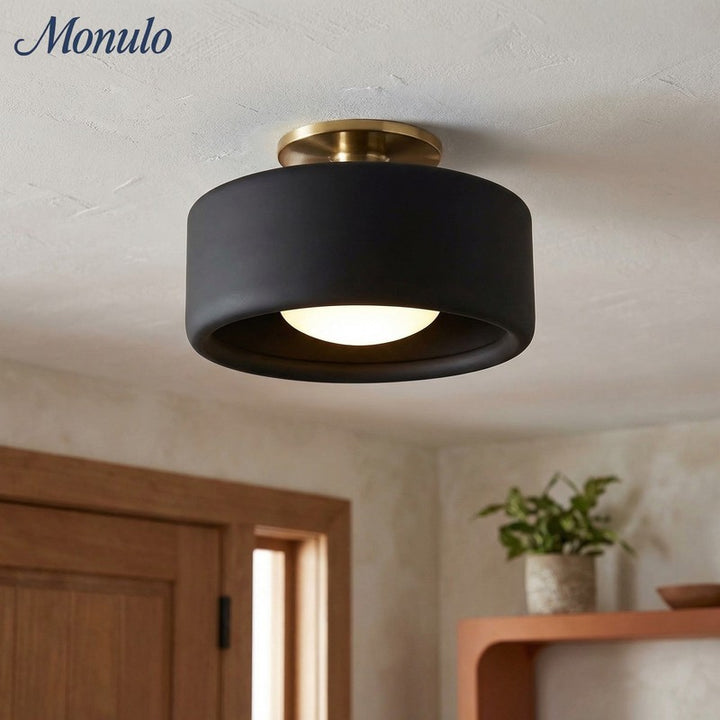 Flush Mount Ceiling Light - Modern Drum Shade