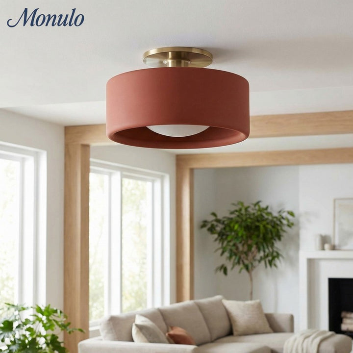 Flush Mount Ceiling Light - Modern Drum Shade