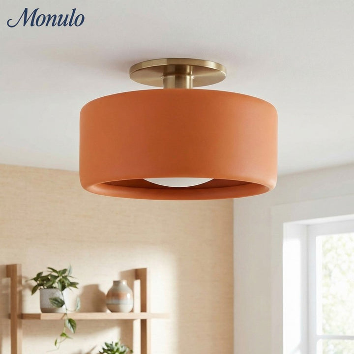 Flush Mount Ceiling Light - Modern Drum Shade